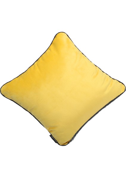 Biyeli Kırlent Yastık Kılıfı Hardal 44 x 44 cm