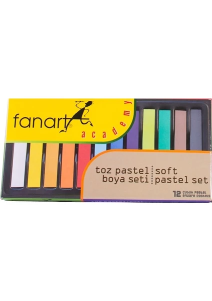 Academy Soft Toz Pastel 12 Renk Tam Boy