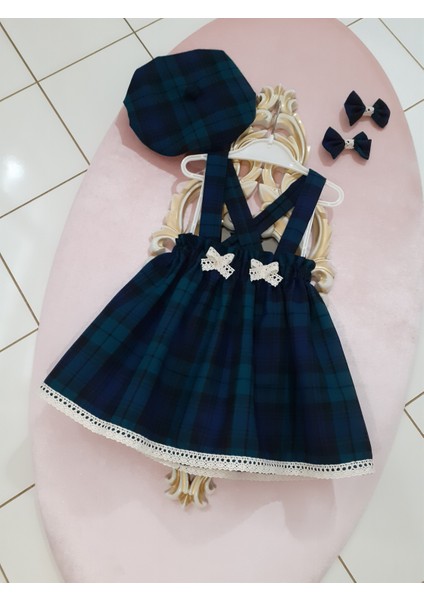 Yeşil Ekoseli Salopet Takım