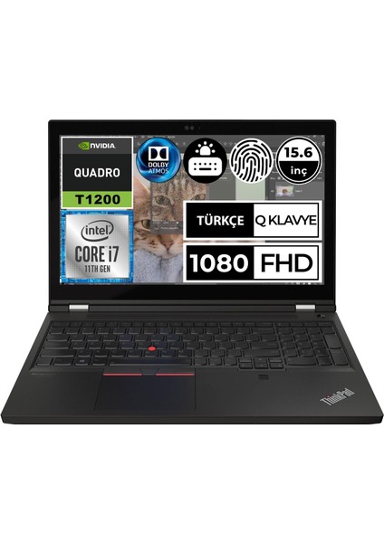 Thinkpad P15 20YQ001NTX08 Intel Core i7 11800H 64 GB 512 SSD 1 TB SSD T1200 Windows 10 Pro 15.6" FHD Taşınabilir Bilgisayar