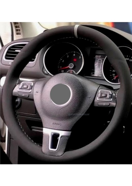 Vw Jetta Mk7 Dikmeli Direksiyon Kılıfı Alkantra Gri Yüzüklü fiyatları
