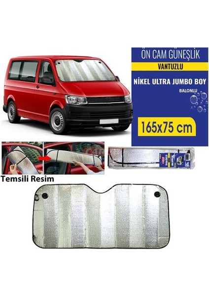 Ön Cam Güneşliği Jumbo Büyük Boy Nikel Balonlu Sert Tip 165X75