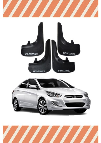 Hyundai Accent Blue Racing Yazılı 4'lü Tozluk Çamurluk Paçalık