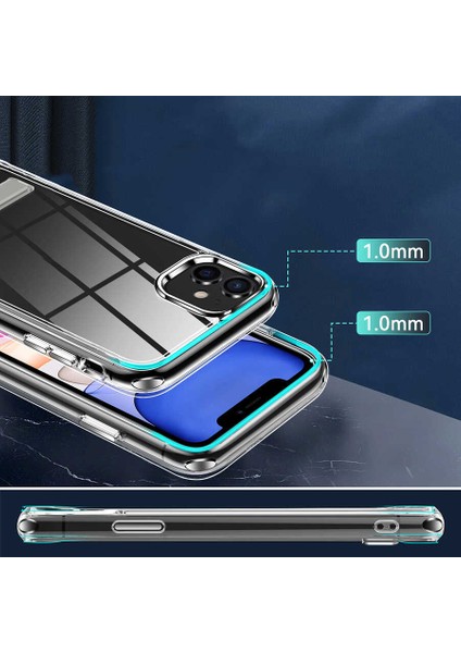 Apple iPhone 12 Kılıf Standlı Darbe Koruyucu Silikon L-Stand Arka Kapak Şeffaf