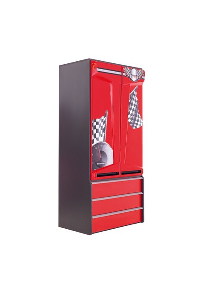 Rengarenk Race Team 2 Kapaklı Gardırop