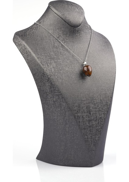 Kaplan Gözü Doğal Taş Damla Model Kolye fiyatları