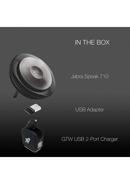 Jabra Speak 710 Hoparlör Paketi, Bluetooth Dongle, USB ve Ac Duvar Şarj Cihazı ile Birlikte - Ms Versiyonu