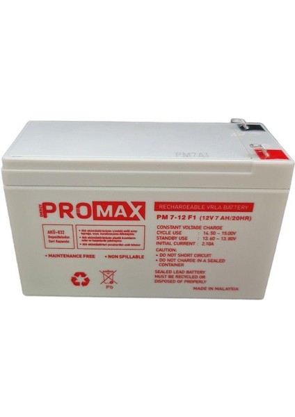 Energy Promax Eco 12V 7AH BakıMsiz Kuru Akü fiyatları