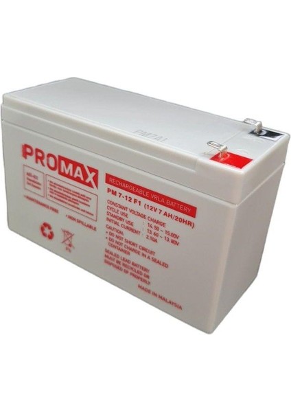 Energy Promax Eco 12V 7AH BakıMsiz Kuru Akü modelleri