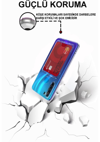 Case World Caseworld Xiaomi Redmi Note 8 Kapak Kamera Korumalı Kartlıklı Şeffaf Silikon Kılıf