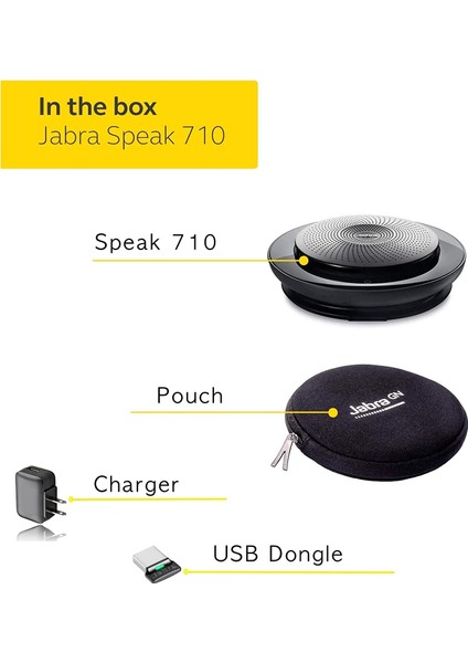 Jabra Speak 710 Hoparlör (Kablosuz) Paket Duvar Şarj Cihazı | Bluetooth Dongle, USBPc/mac Uc Softphones, Akıllı Telefonlar, Ipad, Tabletler | Uc Versiyonu fiyatları