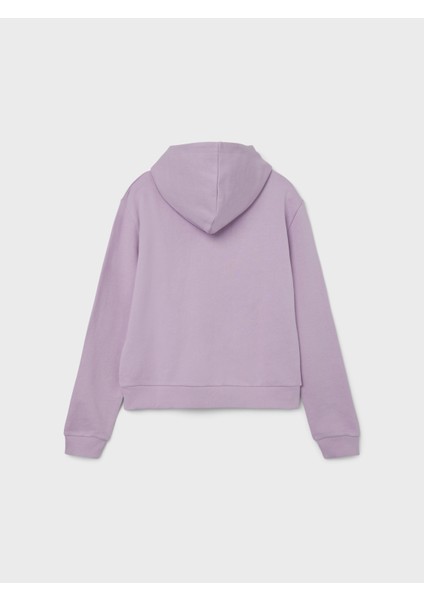 Baskılı Kız Çocuk Pembe Sweatshirt Nlfnıtıes Ls Short Sweat W Hood