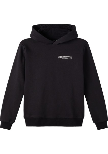 Baskılı Erkek Çocuk Siyah Sweatshirt Nlmnenry Ls Sweat W. Hood modelleri