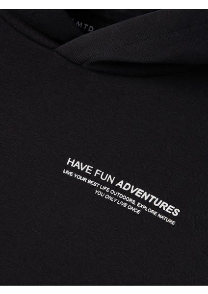 Baskılı Erkek Çocuk Siyah Sweatshirt Nlmnenry Ls Sweat W. Hood indirimleri