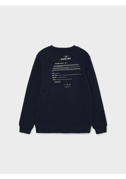 Baskılı Erkek Çocuk Lacivert Sweatshirt Nlmnorbıts Ls O-Neck Sweat