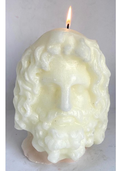 Büyük Serapis Ekru Mum(19 Cm)