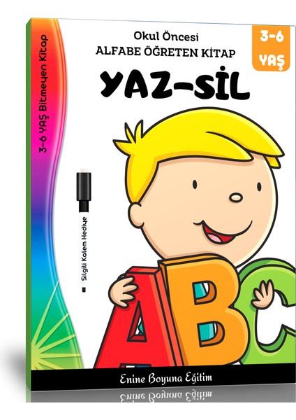 Okul Öncesi Alfabe Kitabı (Yaz-Sil) (Ciltli)