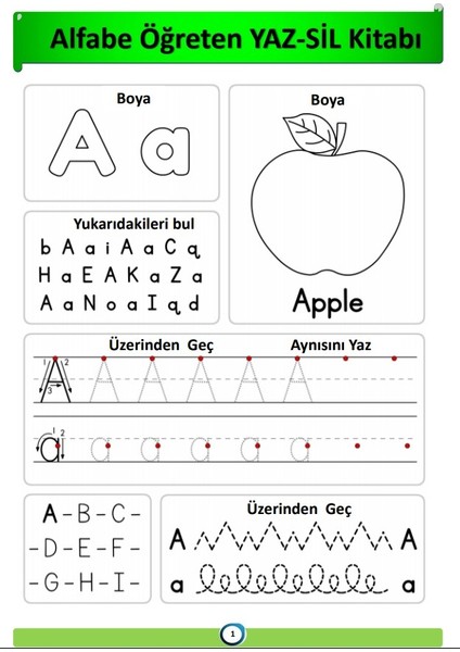 Okul Öncesi Alfabe Kitabı (Yaz-Sil) (Ciltli) modelleri