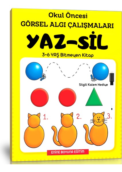 Okul Öncesi Görsel Algı Çalışmaları Yaz-Sil Kitabı (Ciltli)