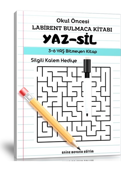 Okul Öncesi Labirent Yaz-Sil Kitabı (Ciltli)