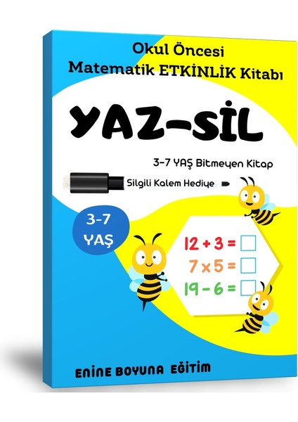 Okul Öncesi Matematik Etkinlik Yaz-Sil Kitabı (Ciltli)