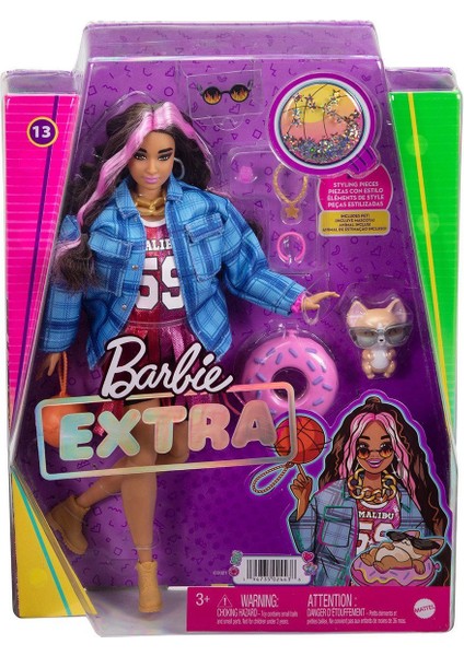Byr HDJ46 Barbie Extra Ekose Ceketli Bebek |1 Adet|