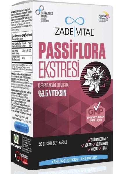 Passiflora Ekstresi Içeren Takviye Edici Gıda 30 Bitkisel Kapsül