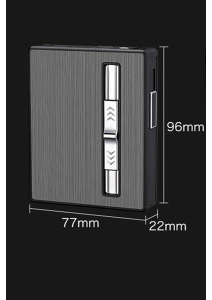 USB Şarjlı Elektronik ve Normal Gazlı Turbo Çakmak Sigara Muhafaza Kutusu Bozkurt Baskılı