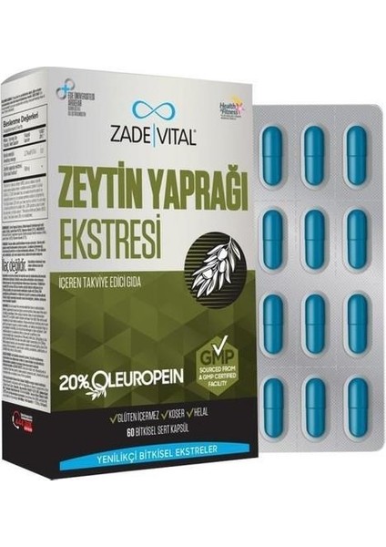 Zade Vital Zeytin Yaprağı Ekstresi Içeren Takviye Edici Gıda 60 Kapsül