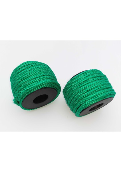 Yeşil Renkte 6 mm Polyester Eşofman Kapşon Bağ Ipi (20 Mt)