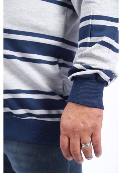 Büyük Beden Erkek Polo Yaka Sweatshirt 22404-GRI fiyatları