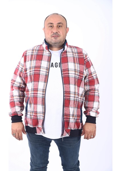 Büyük Beden Dik Yaka Sweat Oduncu 22219-BORDO modelleri