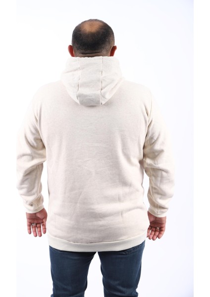 Büyük Beden Erkek Basic Sweat Kapüşonlu 11700-BEJ Melanj fiyatları