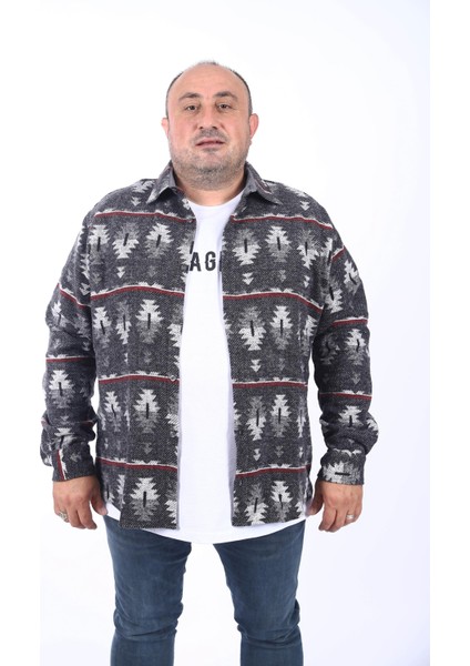 Oduncu Gömlek Mc Three Rug Print 22212-SIYAH