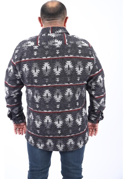 Oduncu Gömlek Mc Three Rug Print 22212-SIYAH