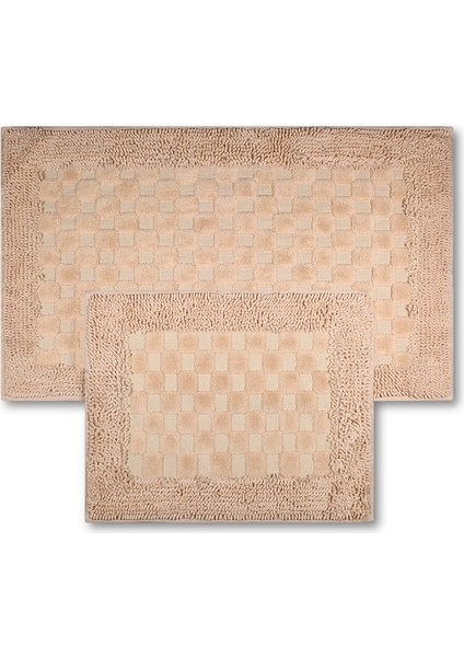 Puantiye Doğal Pamuklu 2'li Banyo Kilim Seti