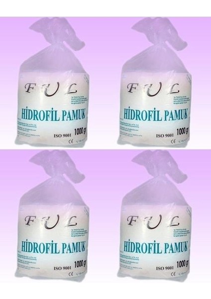 Hidrofil Pamuk 1kg Rulo %100 Saf Pamuk 4 Adet