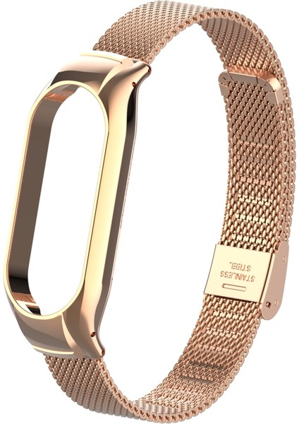 Xioami Mi Band 7 Için Hasır Desenli Metal Kopçalı Kordon-Kayış