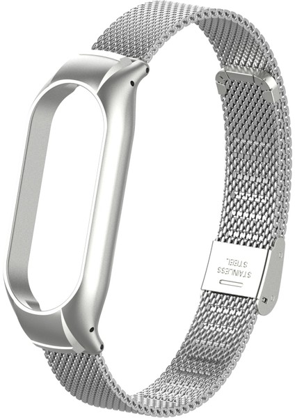 Xioami Mi Band 7 Için Hasır Desenli Metal Kopçalı Kordon-Kayış