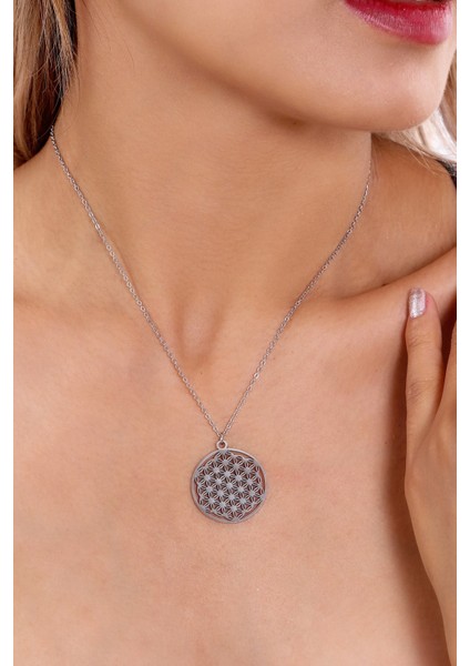 Kadın Çelik Altın Kaplama Yaşam Çiçeği Gümüş Renk fiyatları