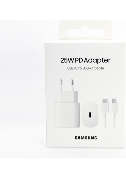 Galaxy A72 5g Fast Charging 25W Type-C Çıkışlı Kablolu Şarj Aleti Beyaz(Samsung Türkiye Garantili)