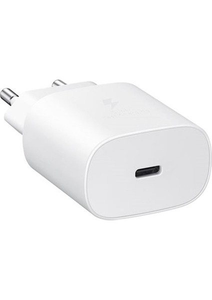 Galaxy M33 Fast Charging 25W Type-C Çıkışlı Kablolu Şarj Aleti Beyaz(Samsung Türkiye Garantili)