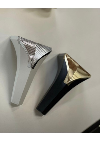 Plastik,venedik 15 cm Beyaz-Krom Koltuk,baza,mobilya Ayağı (4 Adet)