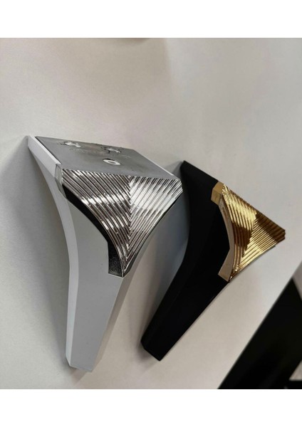 Plastik,venedik 15 cm Siyah-Gold Koltuk,baza,mobilya Ayağı (4 Adet)