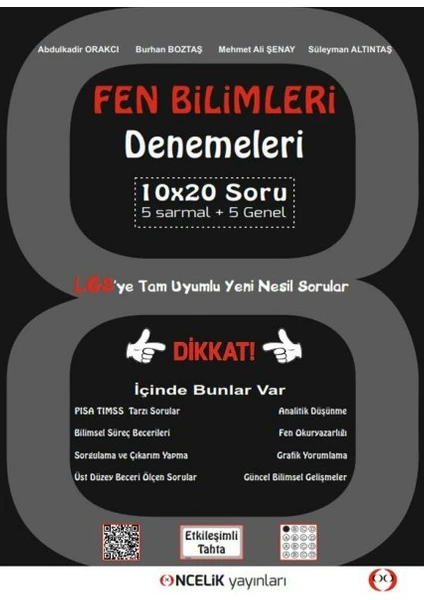 Öncelik Yayınları 8. Sınıf Fen Bilimleri Deneme 2018-2019