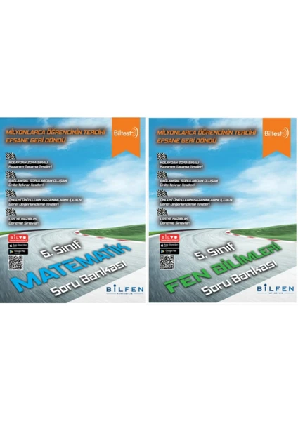 Bilfen Yayınları 5. Sınıf Matematik - Fen Bilimleri Biltest Soru Bankası 2022-2023