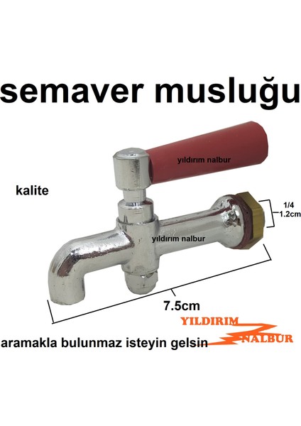 Semaver Musluğu Küçük Tip Kırmızı 1/4 Giriş Çay Musluğu Çaycı