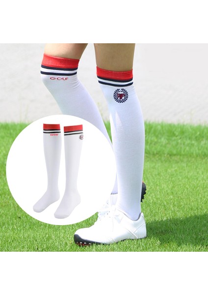 4x Golf Uzun Kadın Uyluk Yüksek Atletik Şerit Çorap Pamuklu Kaymaz (Yurt Dışından) modelleri