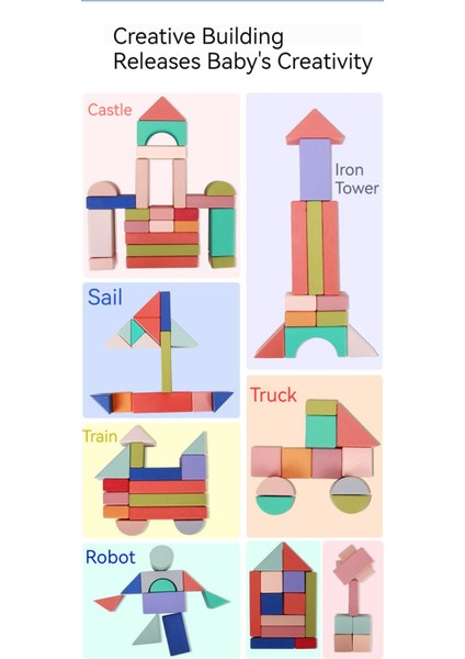 Prodigy Toy Büyük Parçacık Ahşap Yapı Taşları Monte Oyuncak (Yurt Dışından)