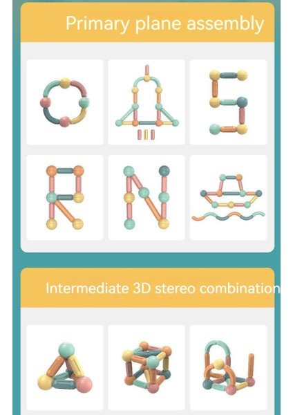 Büyük Bloklar Çeşit Bulmaca Manyetik Çubuk Oyuncak (Yurt Dışından)